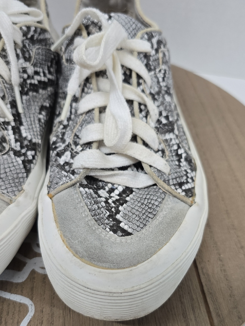 Zara Snakeskin Animal Print Trainers Sneakers Size 40 - Picture 11 of 14